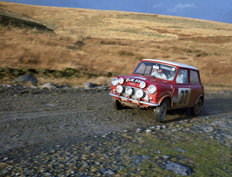 Mini Cooper S at the RAC Rally of Great Britain EJB 550 in Scotland 1965