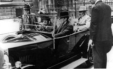 Winston Churchill and Stanley Baldwin in Wolseley 1930s